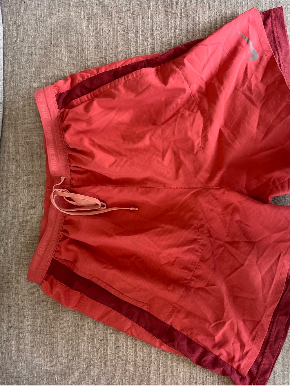 Nike Coral Red Men’s Athletic Running Shorts
